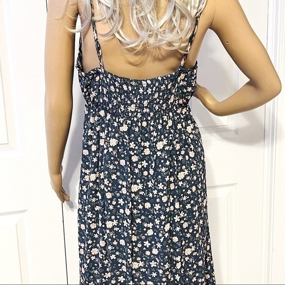 Hippie Rose Blue Floral Rayon Blue Dress - Picture 4 of 8